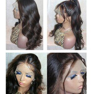 ✨22 Inch Layered & Styled Human Hair Lace Wig Hidden Highlights Virgin Color✨